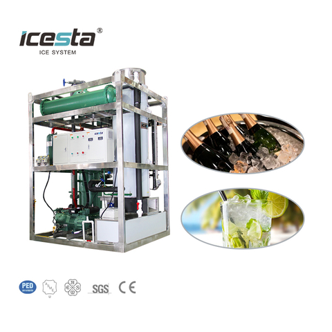 M&aacute;quina de gelo industrial refrigerada a &aacute;gua ICESTA de 15 toneladas