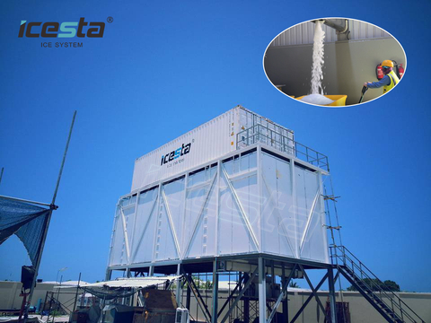 ICESTA Tự động Năng suất cao Tuổi thọ l&acirc;u d&agrave;i Hệ thống nước đ&aacute; chứa trong th&ugrave;ng chứa 40 tấn $160000-$170000