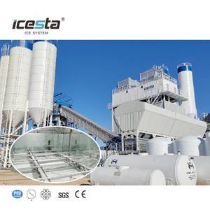 ICESTA โรงผลิตน้ำแข็งอัตโนมัติอุตสาหกรรมขนาด 40 ตันพร้อมตู้คอนเทนเนอร์พร้อมระบบคราดน้ำแข็งสำหรับสถานีไฟฟ้าพลังน้ำเทคอนกรีต $170000