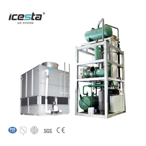 ICESTA เครื่องทำน้ำแข็งหลอดสแตนเลสอุตสาหกรรมขนาด 25 ตัน