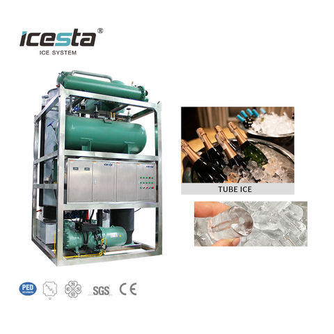 M&aacute;quina de gelo industrial refrigerada a &aacute;gua ICESTA de 15 toneladas