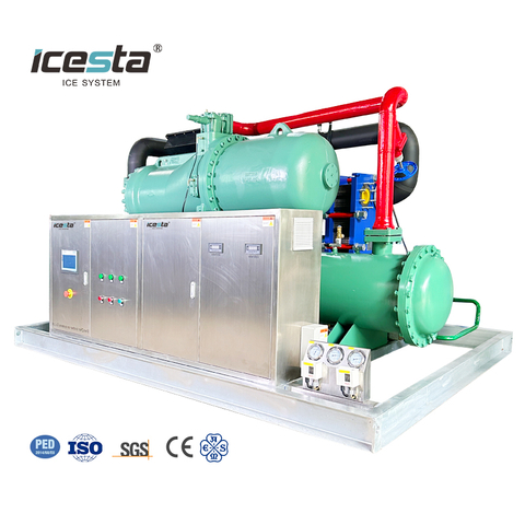 M&aacute;y l&agrave;m lạnh nước c&ocirc;ng nghiệp c&oacute; độ tin cậy cao tự động Icesta với tuổi thọ d&agrave;i 60m&sup3;/h M&aacute;y l&agrave;m lạnh trục v&iacute;t l&agrave;m m&aacute;t bằng nước cho trại giống thủy sản / C&ocirc;ng nghiệp chế biến thực phẩm