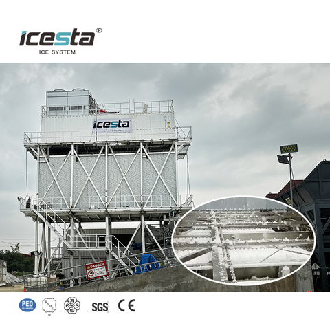 ICESTA 60 Ton Containerized Flake Ice Plant na may Ice Storage System