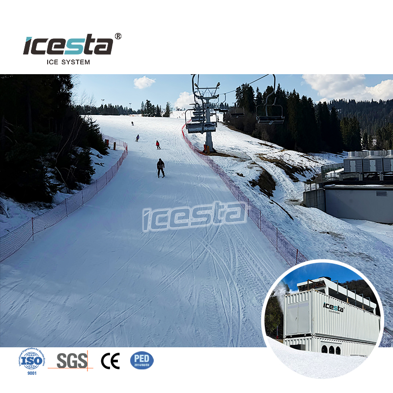 Sistema de produ&ccedil;&atilde;o de neve artificial para todas as esta&ccedil;&otilde;es para opera&ccedil;&atilde;o di&aacute;ria de esta&ccedil;&atilde;o de esqui interna
