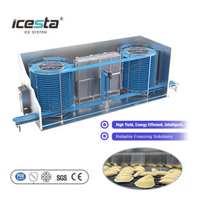 Заводская цена ICESTA, низкое потребление, высокая эффективность, машина Iqf, говядина, рыба, автоматическая промышленная морозильная камера с двойной спиральной лентой