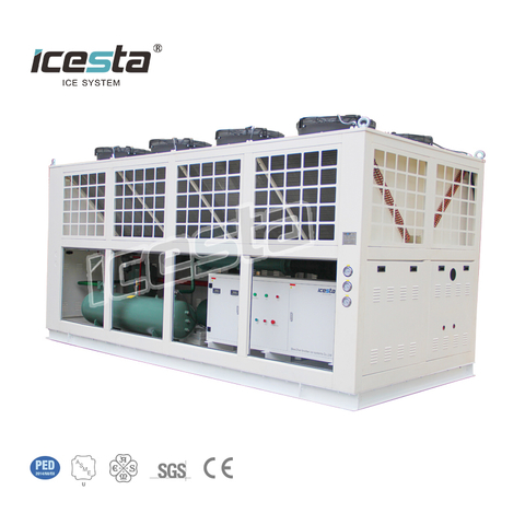 Параллельно-поршневой компрессорно-конденсаторный агрегат ICESTA 210HP для промышленной стеллажной системы