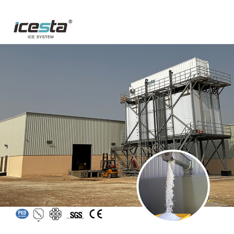 ICESTA 120 Ton Containerized Flake Ice Plant na may Ice Storage System