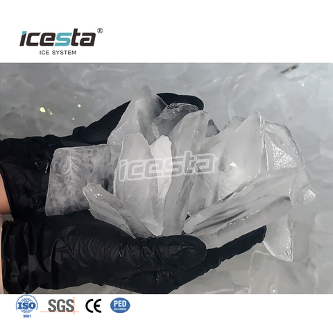 Mesin Es Plat Stainless Steel ICESTA 1 Ton Berkualitas Tinggi dengan Kontrol PLC