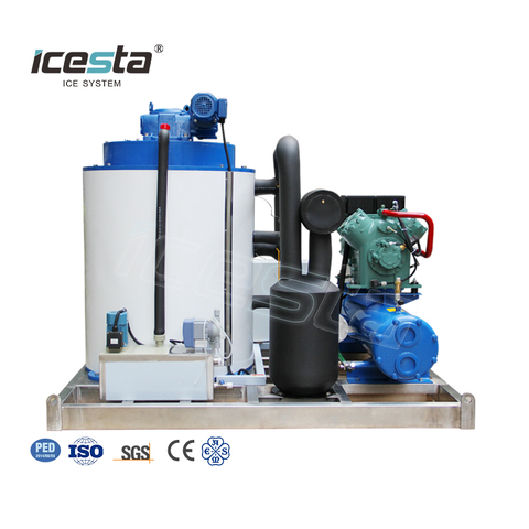 ICESTA 3 Ton Stainless Steel Flake Ice Machine para sa Paglamig ng Pagkain