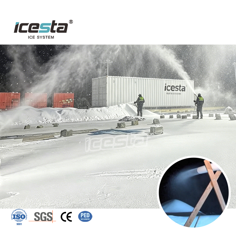 Sistema de produ&ccedil;&atilde;o de neve artificial para todas as esta&ccedil;&otilde;es para opera&ccedil;&atilde;o di&aacute;ria de esta&ccedil;&atilde;o de esqui interna
