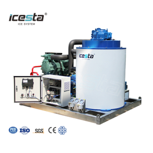 ICESTA เครื่องทำน้ำแข็งเกล็ดสแตนเลสขนาด 3 ตันสำหรับทำความเย็นอาหาร