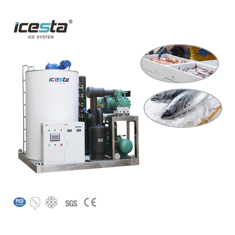 ICESTA 15-тонная промышленная машина для производства чешуйчатого льда с воздушным охлаждением