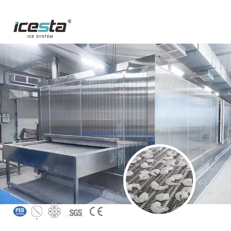 ICESTA Iqf технологическая линия автоматическая криогенная туннельная морозильная камера быстрой заморозки дуриана для пищевой промышленности