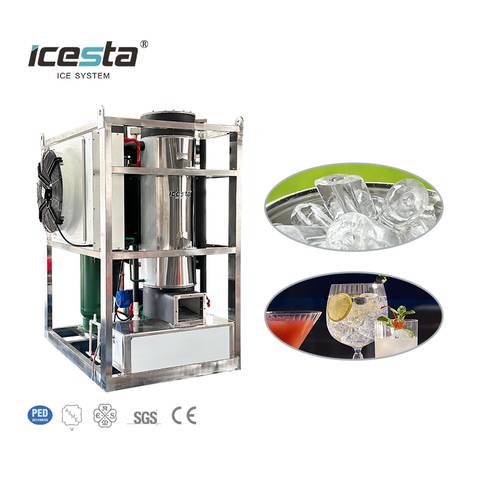 เครื่องทำน้ำแข็งหลอดสแตนเลสระบายความร้อนด้วยอากาศ ICESTA 1 ตัน