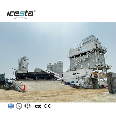 Pabrik Es Piring Kontainer All-In-One ICESTA 100 Ton untuk Pendinginan Beton