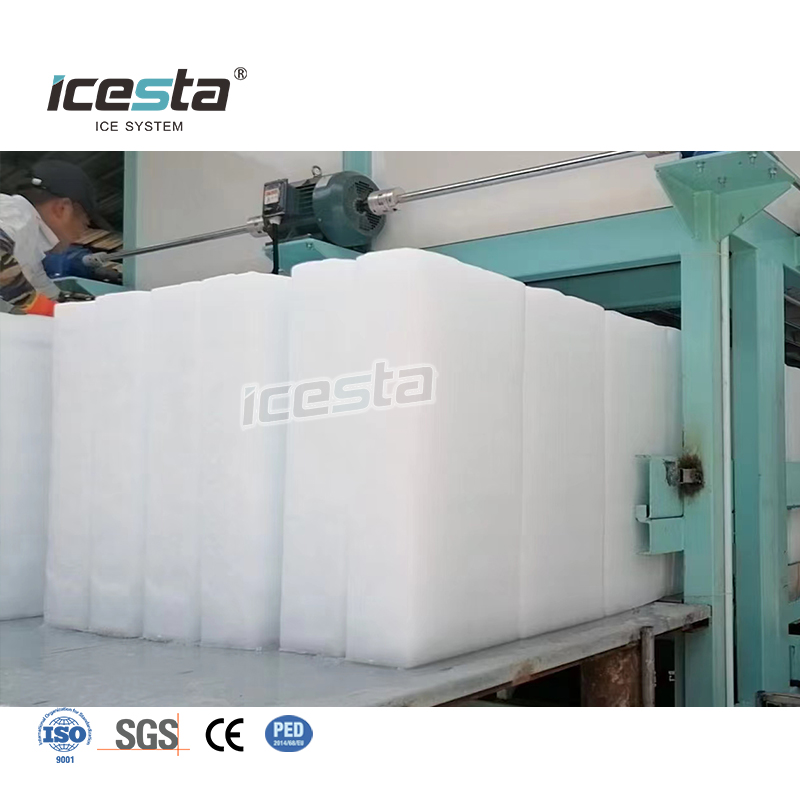 M&aacute;y l&agrave;m đ&aacute; khối l&agrave;m m&aacute;t trực tiếp mạ kẽm ICESTA 5-15t