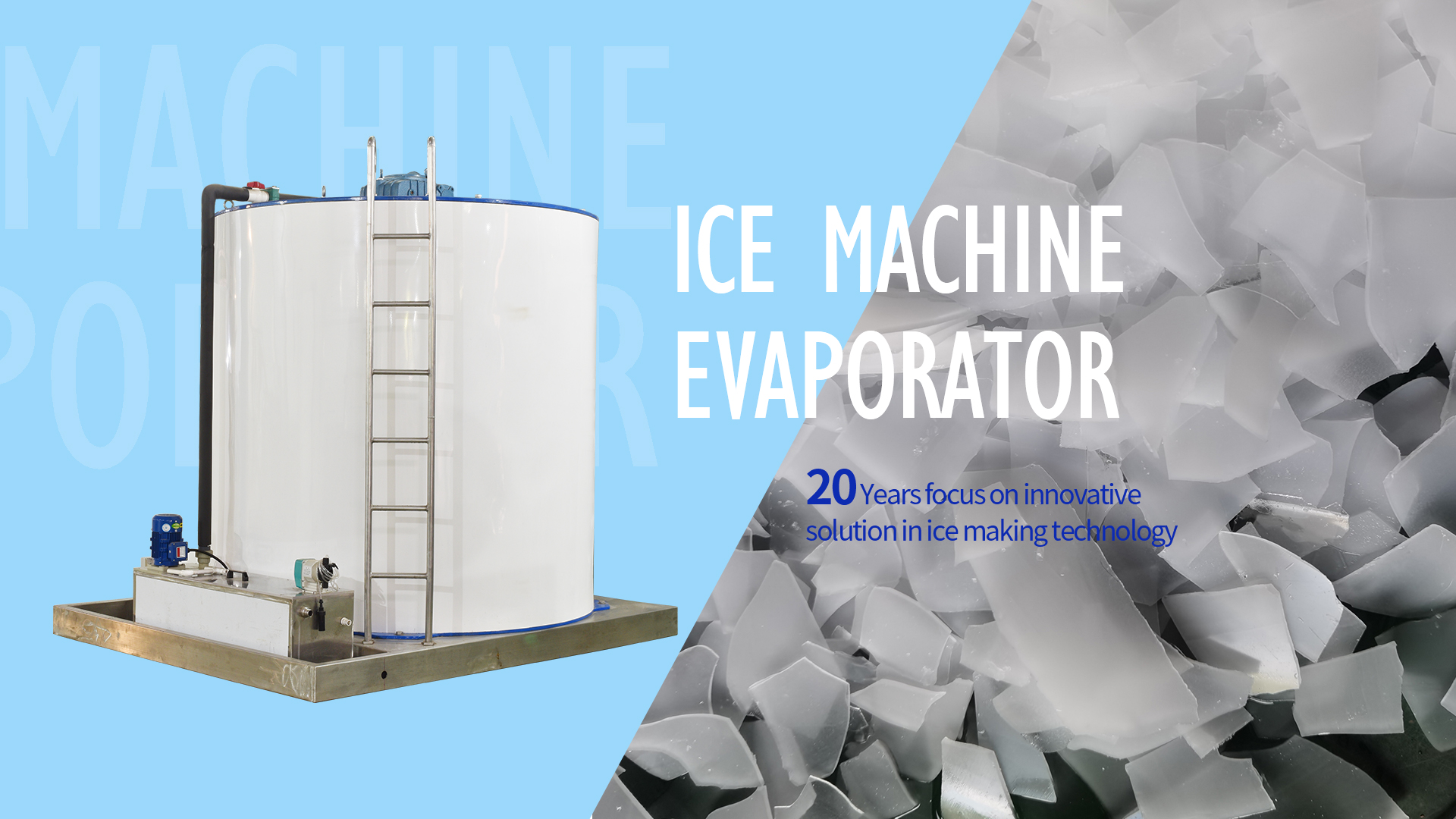 Icesta Ice Flake Maker Drum 10tons Industrial Flake Ice Evaporator of Factory Price