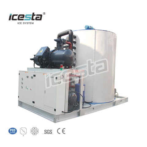 Mesin Es Serpihan Industri ICESTA 20 Ton dengan Kompresor Terkenal