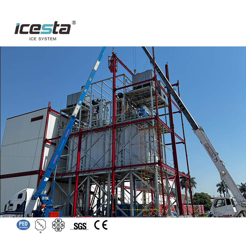 Mesin pembuat es tube Icesta 20t-60t untuk minum 